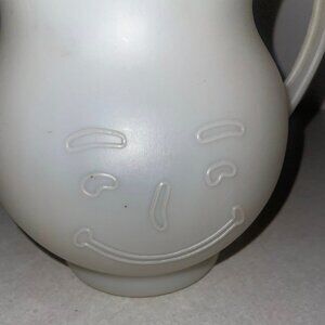 Vintage 1980s Kool-Aid Man 2 Qt White Plastic Pitcher – Retro Drinkware – Used